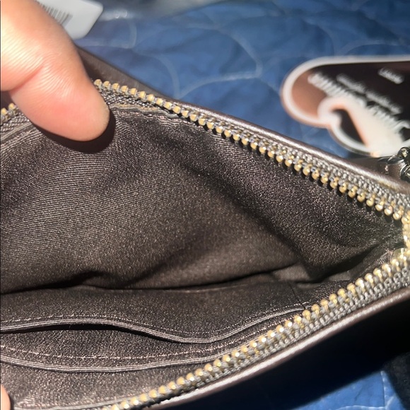 Coach Brown and Black Signature wristlet Bag - Picture 4 of 5